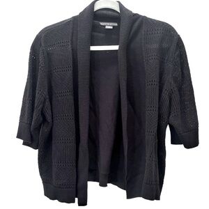 Covington Black Knit Short Sleeve Open‎ Cardigan Sweater
